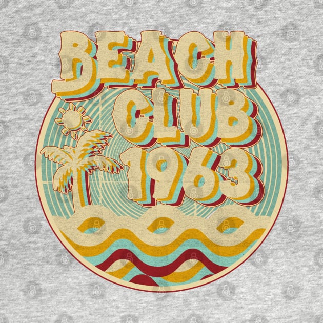 vintage retro beach club 70s 1963 with spirale turqoise by lord cobra